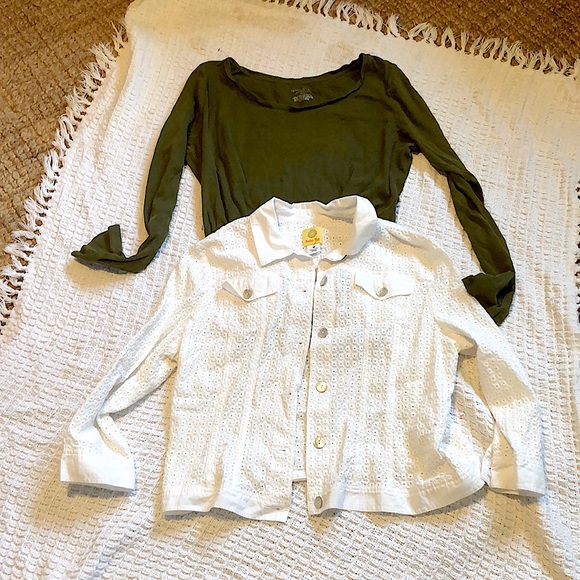 Ruby Rd. Jackets & Blazers - ☀️$8 Sale!😱Ruby Rd. 2pc bundle womens plus sz xxl /sz14-16 white eyelet jacket